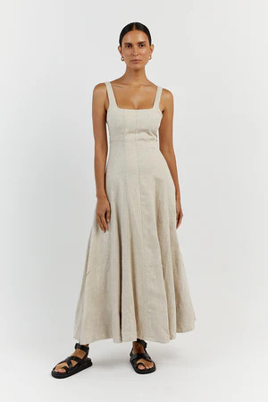 lemon dress linen PIETER PETROS | PP Amelia Linen Dress Shirt — Lemon main image 0