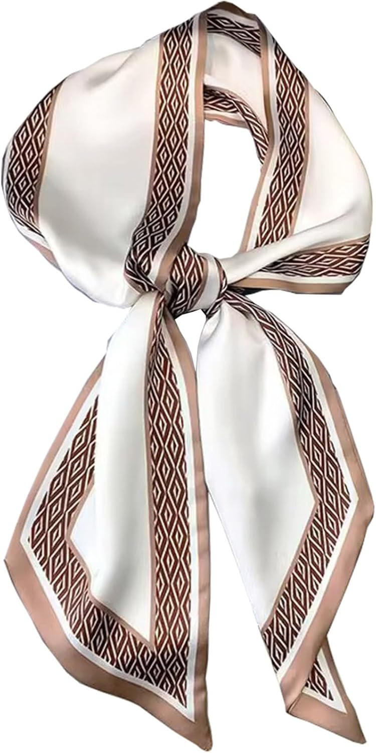 Hair Scarf for Women Fashion Silky Satin Headscarf Wrap Breathable Lightweight Neck Scarves For Handbag | Amazon (US)