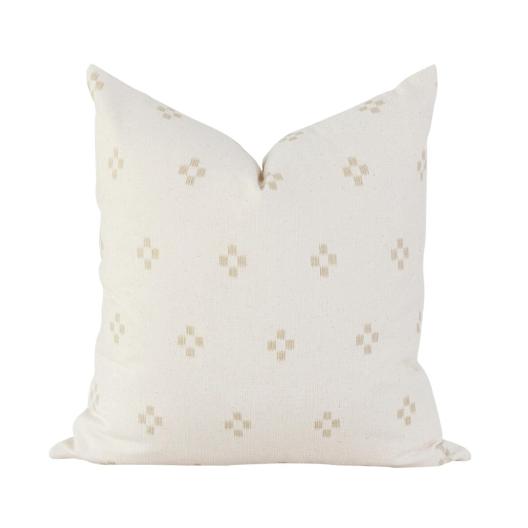 Neutral Pattern Pillow, Boho Throw Pillow Cover, Beige Pillow Cover, Fall Throw Pillows, Block Pr... | Etsy (US)