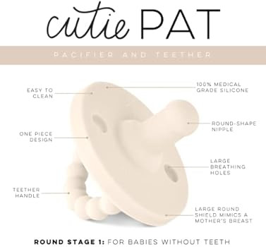Ryan & Rose Cutie PAT Pacifier Teether (Stage 1, Ivory) | Amazon (US)