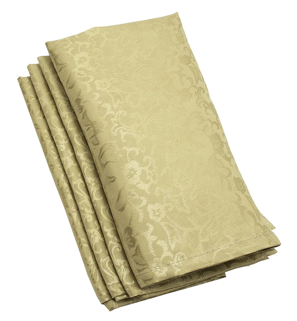 Gold Holiday Damask Cloth Napkins, Set Of 12 | Wayfair North America