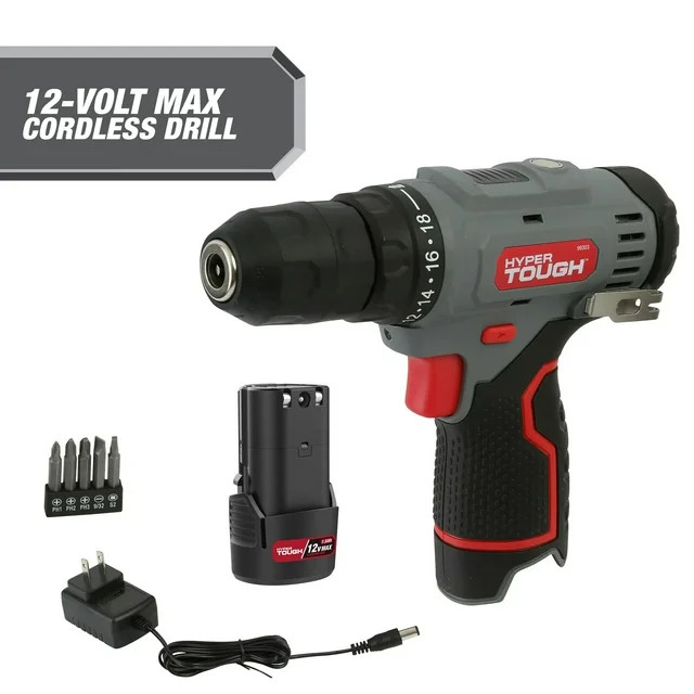 Hyper Tough 12V Max Lithium-Ion Cordless 3/8-inch Drill Driver with 1.5Ah Battery, 99303 | Walmart (US)