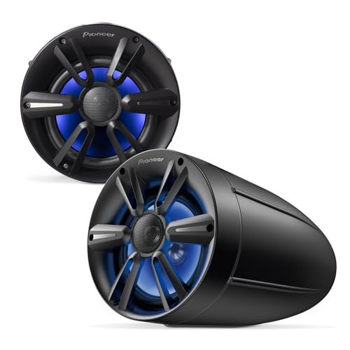 PIONEER TS-ME770TSB 7.7" Wakeboard Tower Speakers (Pair, Black Sport Design) – 250W, RGB LED Lighting, Water Resistant Marine Speaker System Upgrade for Boats and Other Outdoor Audio Systems | Amazon (US)