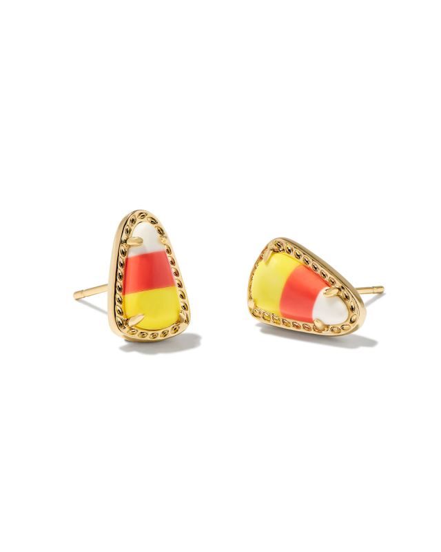 Candy Corn Gold Stud Earrings in Candy Corn Magnesite | Kendra Scott