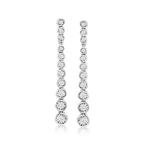 Ross-Simons 0.50 ct. t.w. Bezel-Set Diamond Drop Earrings in Sterling Silver | Amazon (US)