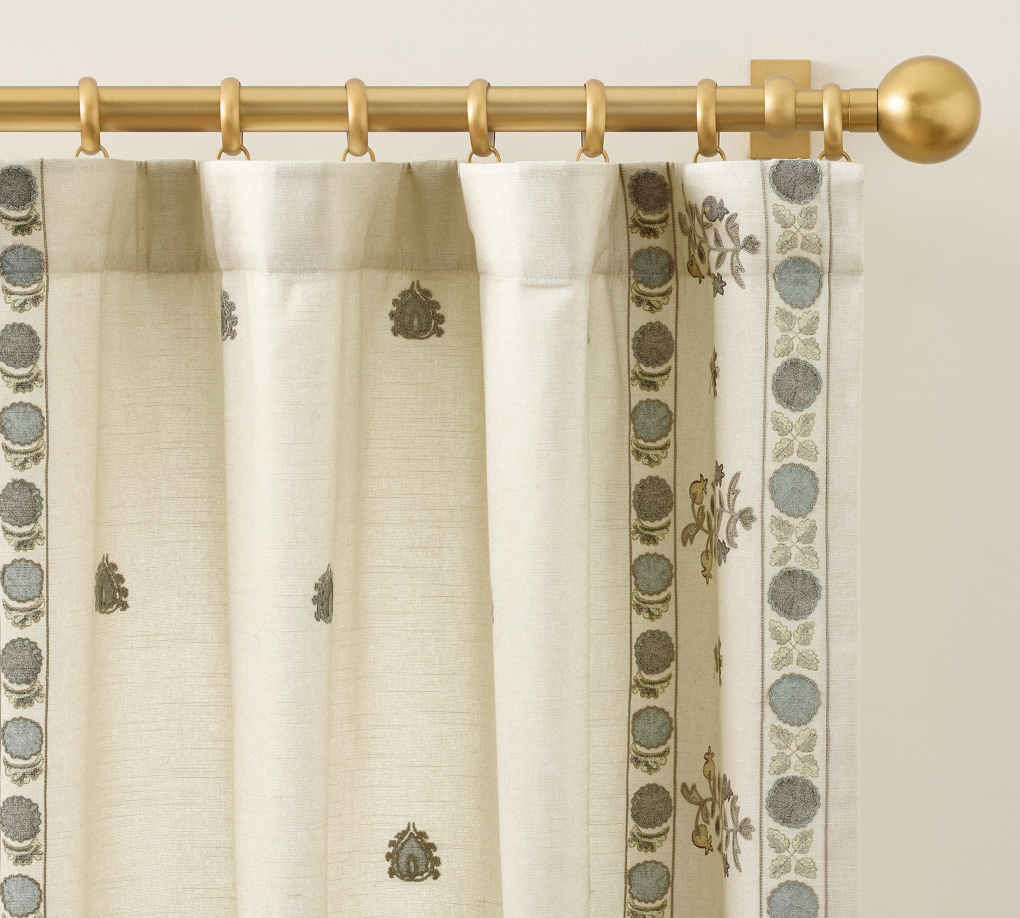Lilah Suzani Embroidered Curtain | Pottery Barn (US)
