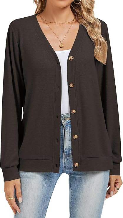 Cardigan Sweaters for Women Business Casual Lightweight Button Down Cardigans Fall Outfits Fashio... | Amazon (US)