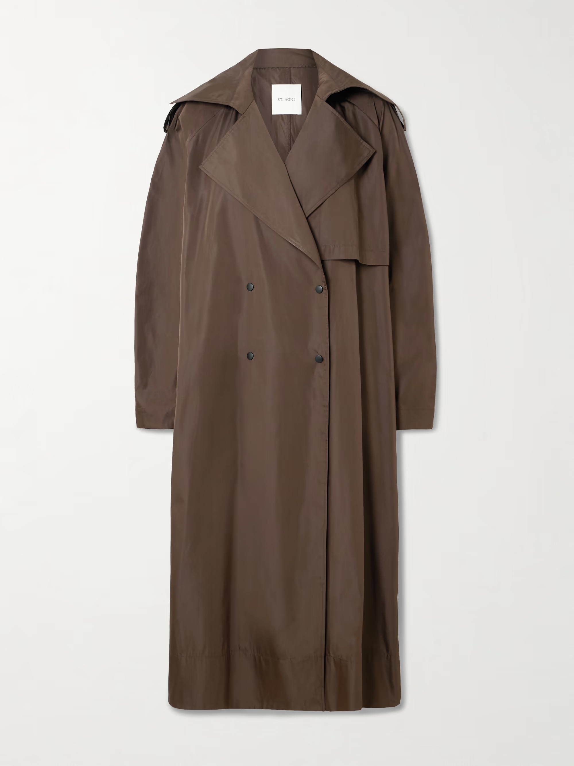 Double-breasted recycled-taffeta trench coat | NET-A-PORTER (US)