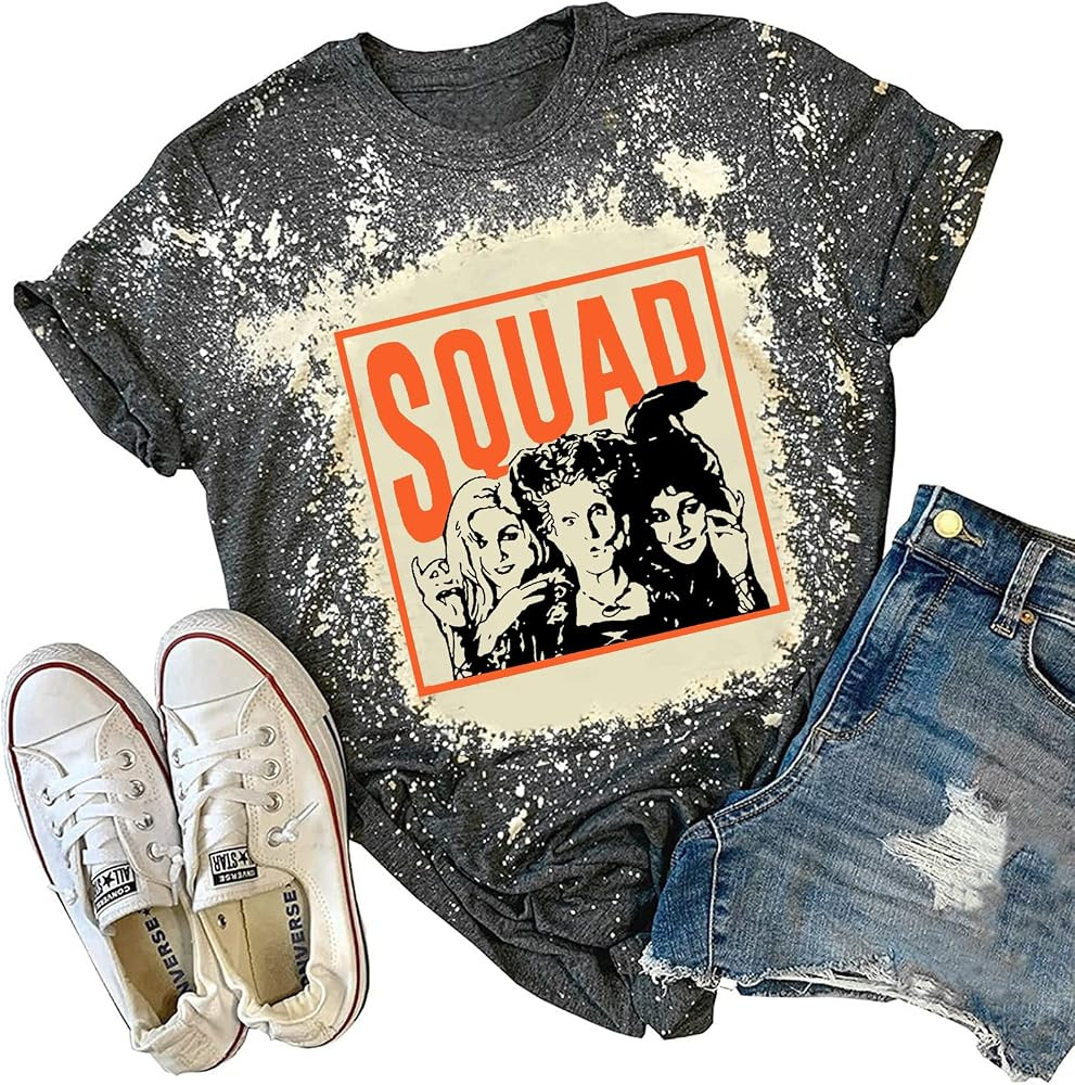 Sanderson Sister Squad Cute T Shirt Halloween Graphic Tees for Women Hocus Pocus Funny Shirts Fal... | Amazon (US)