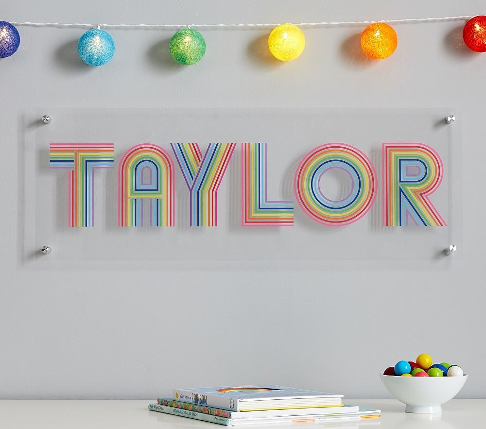 FLOUR SHOP Rainbow Personalized Wall Art | Pottery Barn Kids