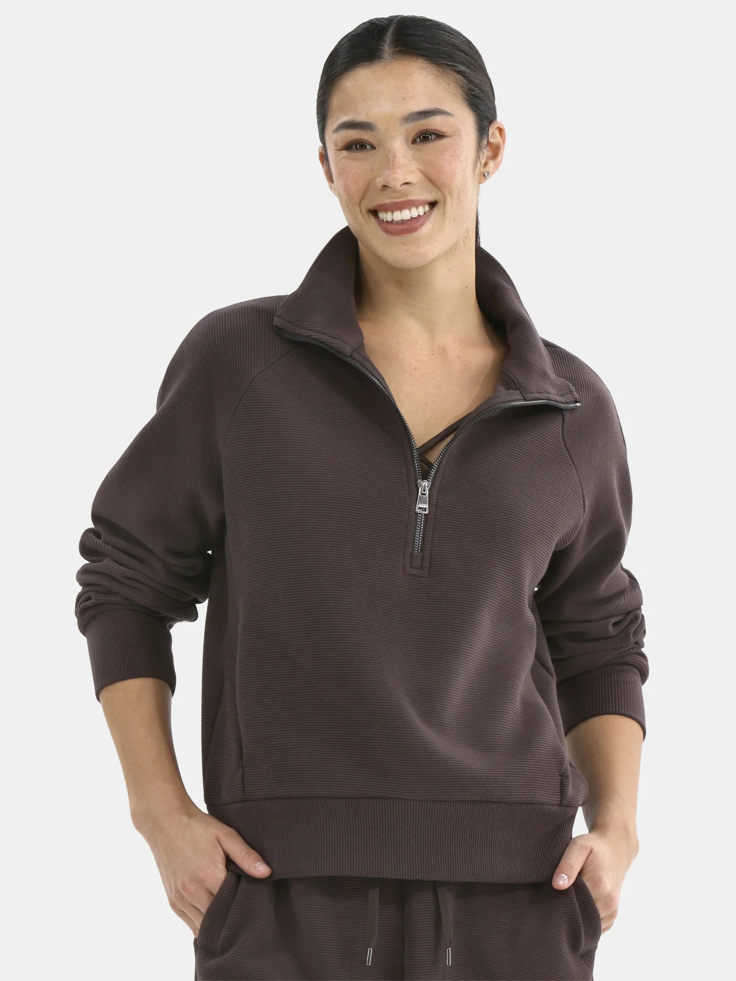 Avia Women's and Women's Ottoman 1/2 Zip Sweatshirt, Sizes XS-4X | Walmart (US)