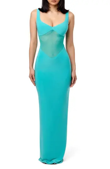 Naked Wardrobe The Smokeshow Maxi Dress in Turquoise at Nordstrom Rack, Size X-Large | Nordstrom Rack