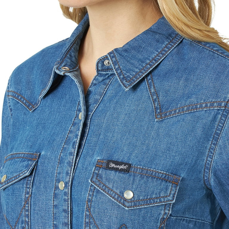 Wrangler® Women's Snap Denim Shirt | Walmart (US)