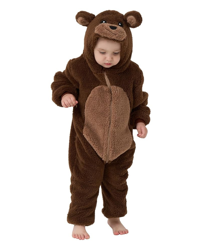 Unisex Baby Animal Costume Pajamas, Infant Flannel Hooded Halloween Romper Cosplay Costume/Homewe... | Amazon (US)