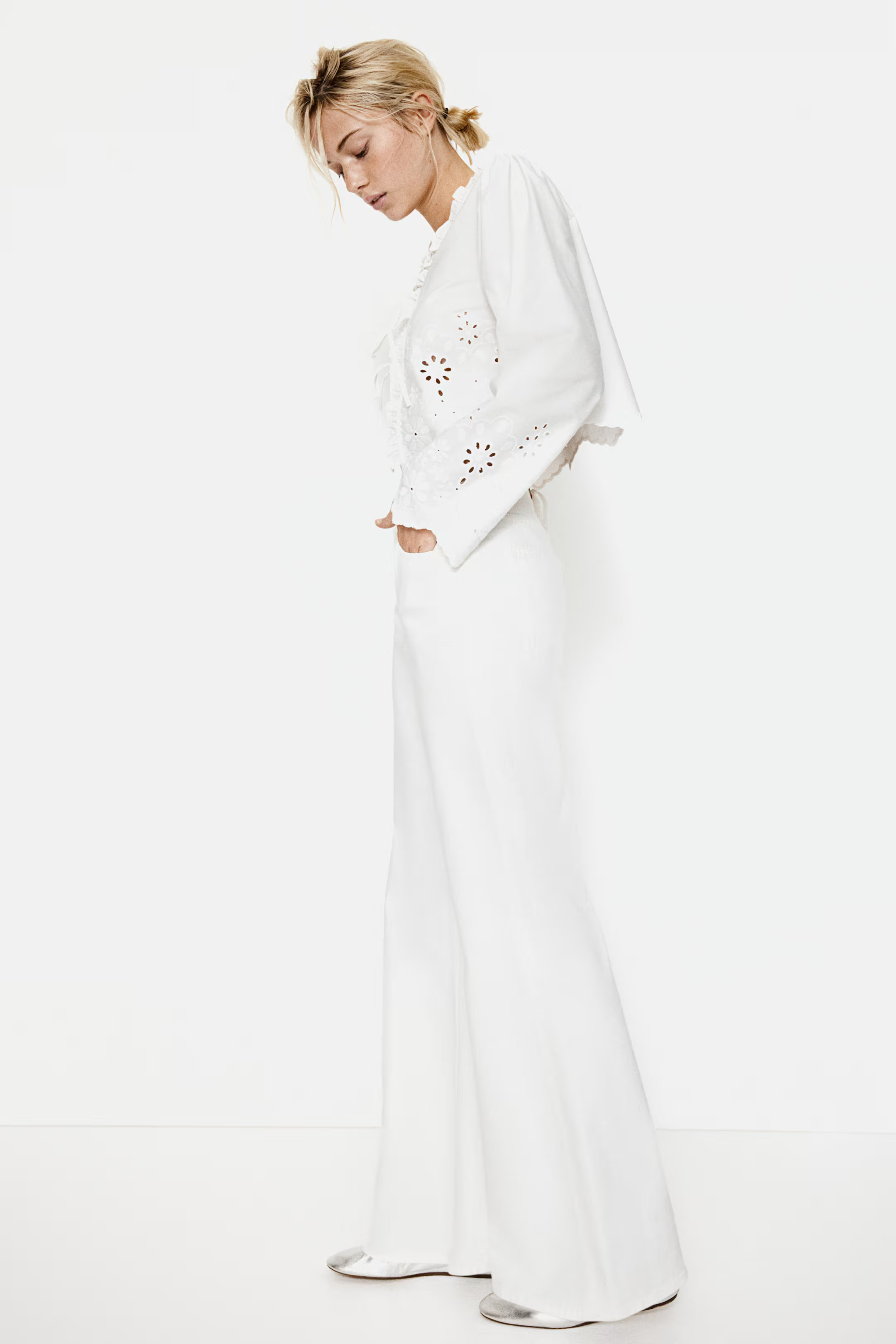 Cotton Blouse with Eyelet Embroidery | H&M (US + CA)