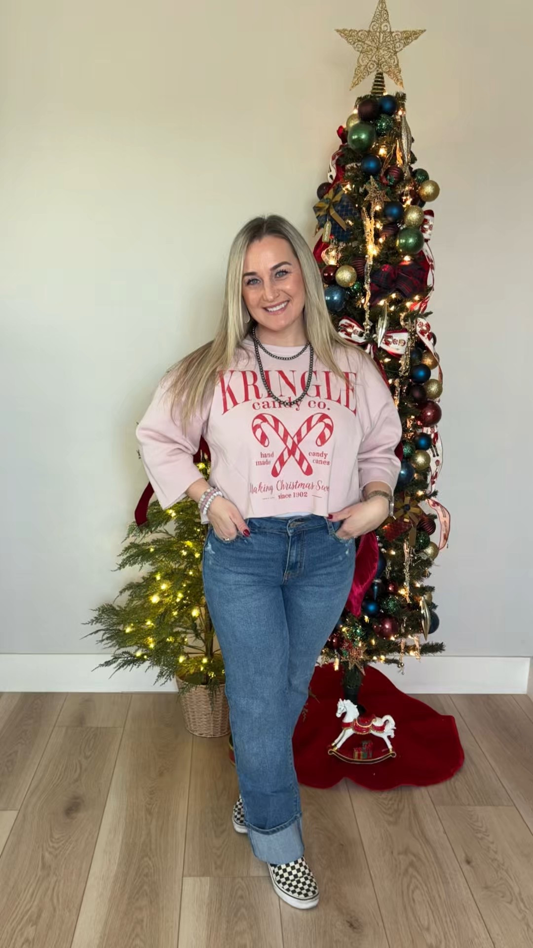 Day 20 of 25 Days of Christensen Christmas 🎄🍬

Today’s look is sweet, casual, and full of holiday cheer. This candy-cane inspired graphic tee is giving all the nostalgic Christmas vibes, paired with classic denim for an easy, everyday festive outfit. Finished it off with comfy slip-ons because December days are busy and cozy always wins.

This is the kind of outfit that’s perfect for holiday errands, baking days, school drop-offs, or just soaking in the magic of the season without overthinking it. Simple, festive, and very on-theme for Christmas countdown mode. 🎁✨

#25DaysofChristensenChristmas #Day20 #ChristmasOutfit #HolidayStyle #FestiveFashion #CasualChristmas #ChristensenChristmas

#LTKootd #LTKgrwm #LTKHoliday