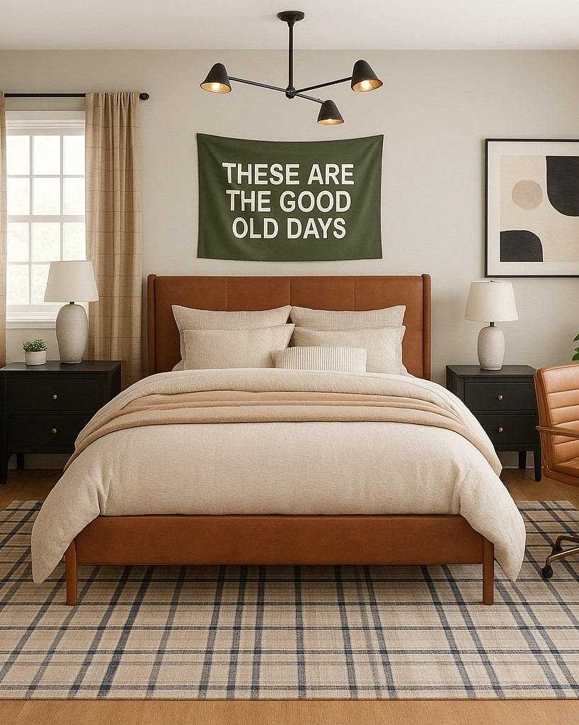 ✨Boys Bedroom✨
Mood board Monday!! A trendy but neutral boys room with leather and black accents. 

#LTKFamily #LTKHome #LTKKids