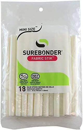 Surebonder Fabric Hot Glue Stick, Mini Size 4" L, 5/16" D - 18 Pack, Machine Washable, Use with H... | Amazon (US)