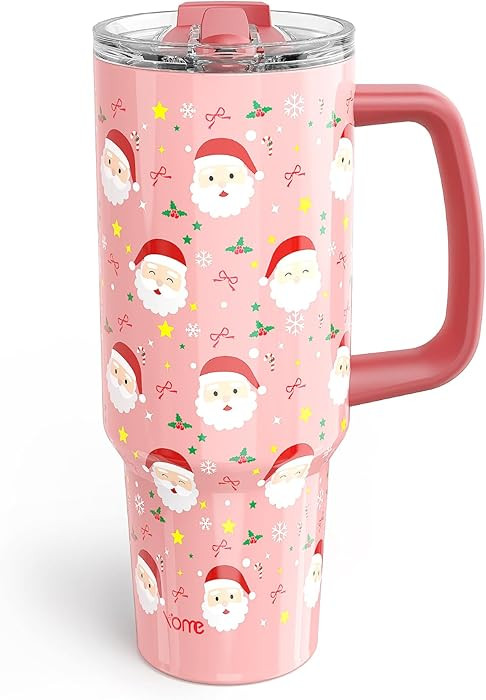 YOME 40 oz Christmas Tumbler with Handle and Flip Straw for Women | Stainless Steel Insulated Wat... | Amazon (US)