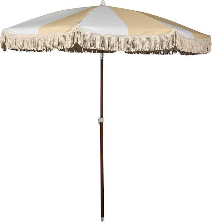 BEACH STATE Summerland 6.5 Feet Beach Umbrella with Fringe - Patio Umbrella - Outdoor Umbrella - ... | Amazon (US)
