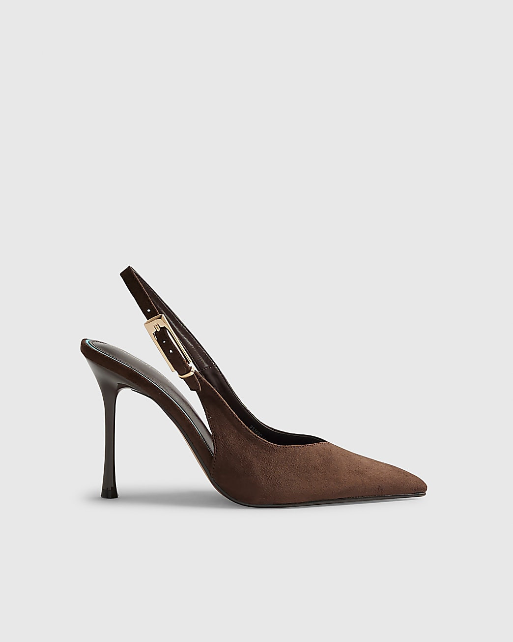 Brown Faux Suede Slingback Court Heels | River Island UK & IE