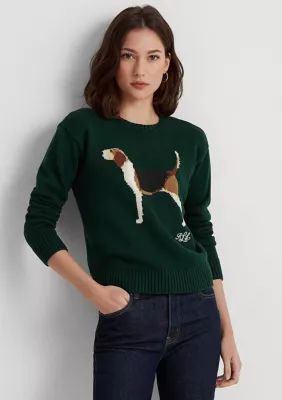 Lauren Ralph Lauren Intarsia-Knit Cotton-Blend Sweater | Belk