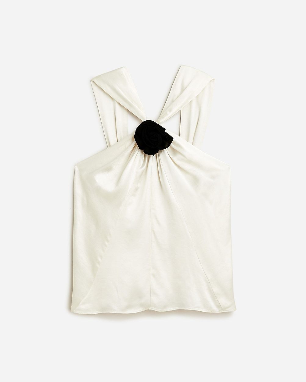 Collection rosette halter top in luster crepe | J.Crew US