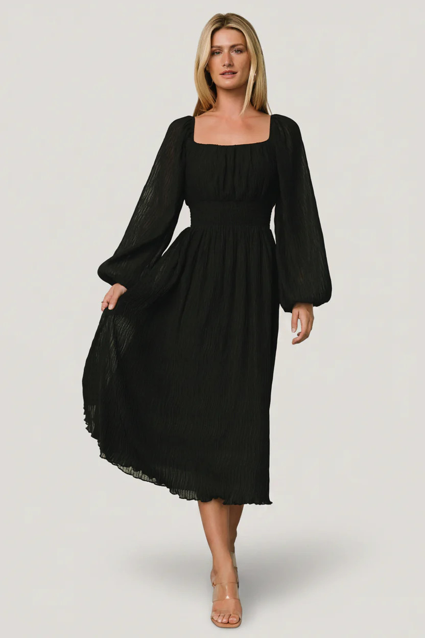 Dalton Pleated Midi Dress | Dark Green | Baltic Born