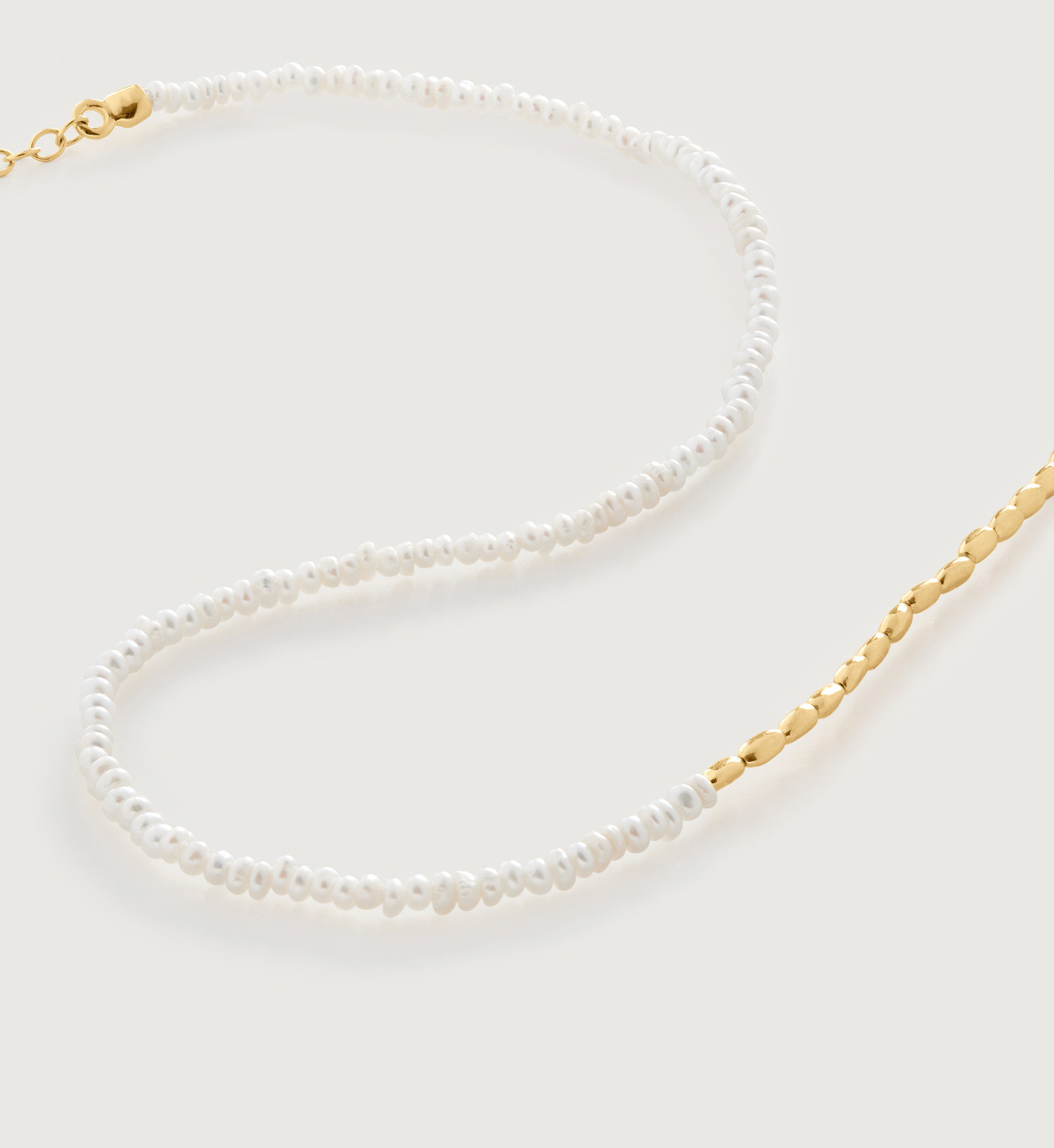 Mini Nugget Pearl Beaded Necklace Adjustable 41-46cm/16-18' | Monica Vinader (Global)