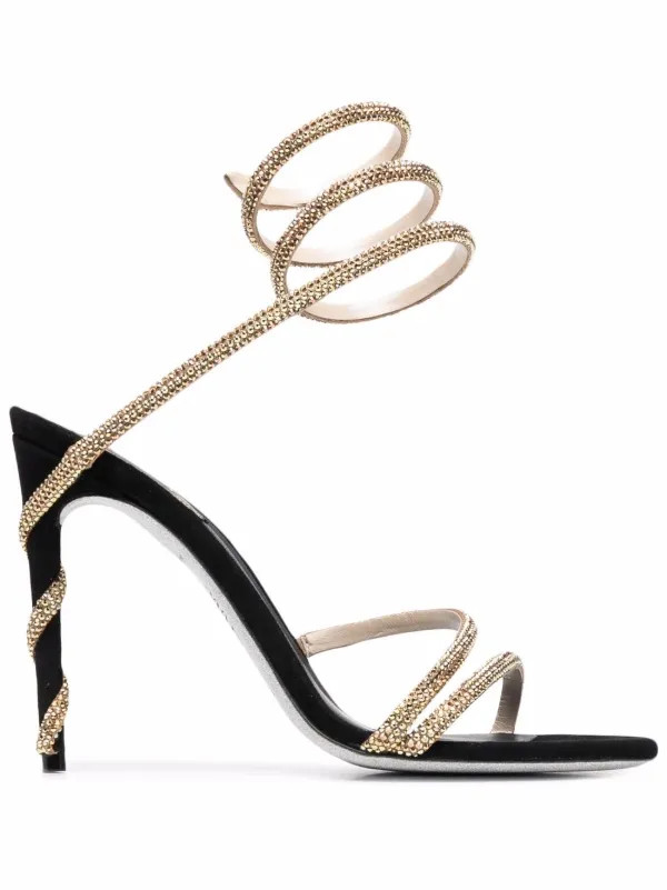 René Caovilla Sandalen Mit Kristallen | Schwarz | FARFETCH | Farfetch Global