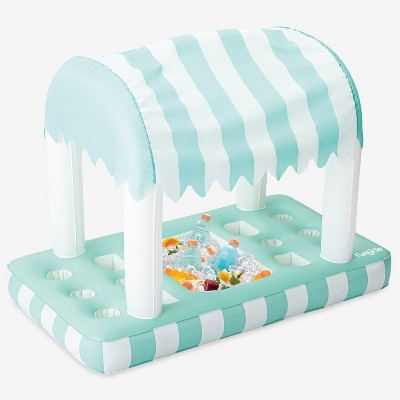 Funsicle Sip & Float, 4ft Inflatable Pool Bar, Floating Cooler & Cup Holders, Dewdrop Blue & Puffy Cloud, Age 14 & up | Target