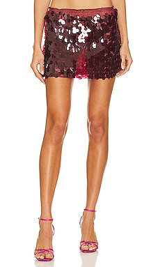 Kim Shui Pailette Mini Skirt in Wine from Revolve.com | Revolve Clothing (Global)