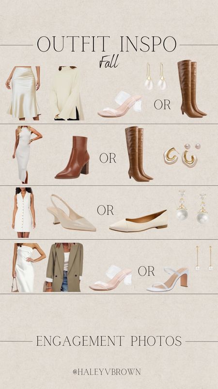 Fall Engagement Dress, Fall Engagement Outfit, Amazon Bridal Outfit, Bride to Be, Engagement Dress, Engagement Photos, White Dress, Vest Dress, Midi Dress, Pearl Earrings, Chunky Earrings, Ballet Flat Sandals, Closed Toe Heels, Blazer, Calf Boots, Leather Boots, 2023 Bride Outfit

#LTKwedding #LTKSeasonal #LTKstyletip