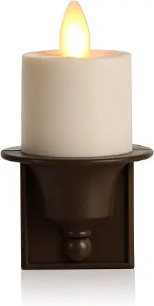 Luminara Flameless Candle Nightlight w/Dusk to Dawn Light Dark Auto Sensor, Bronze Wall Plug Indo... | Amazon (US)