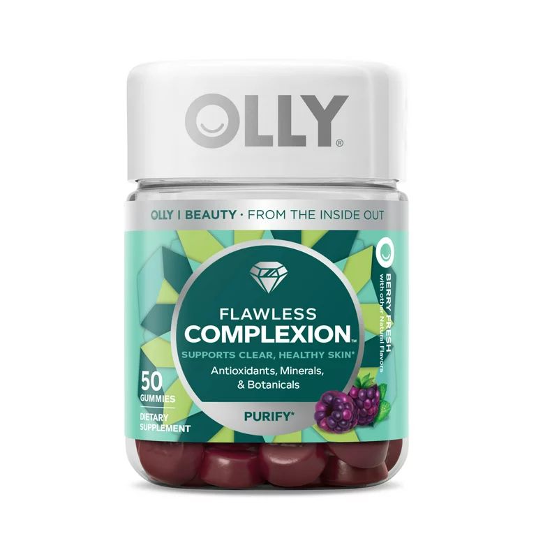 OLLY Flawless Complexion Gummy, Skin Support Supplement, Vitamins E, A, Zinc, 50 Ct | Walmart (US)