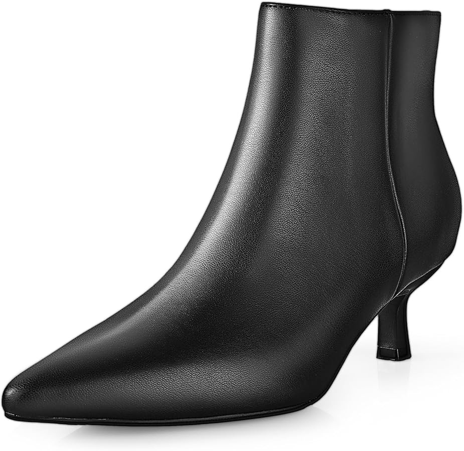 Kitten Heel Ankle Boots for Women - Black Kitten Heels Ankle Booties Womens Winter Fall Boots for... | Amazon (US)