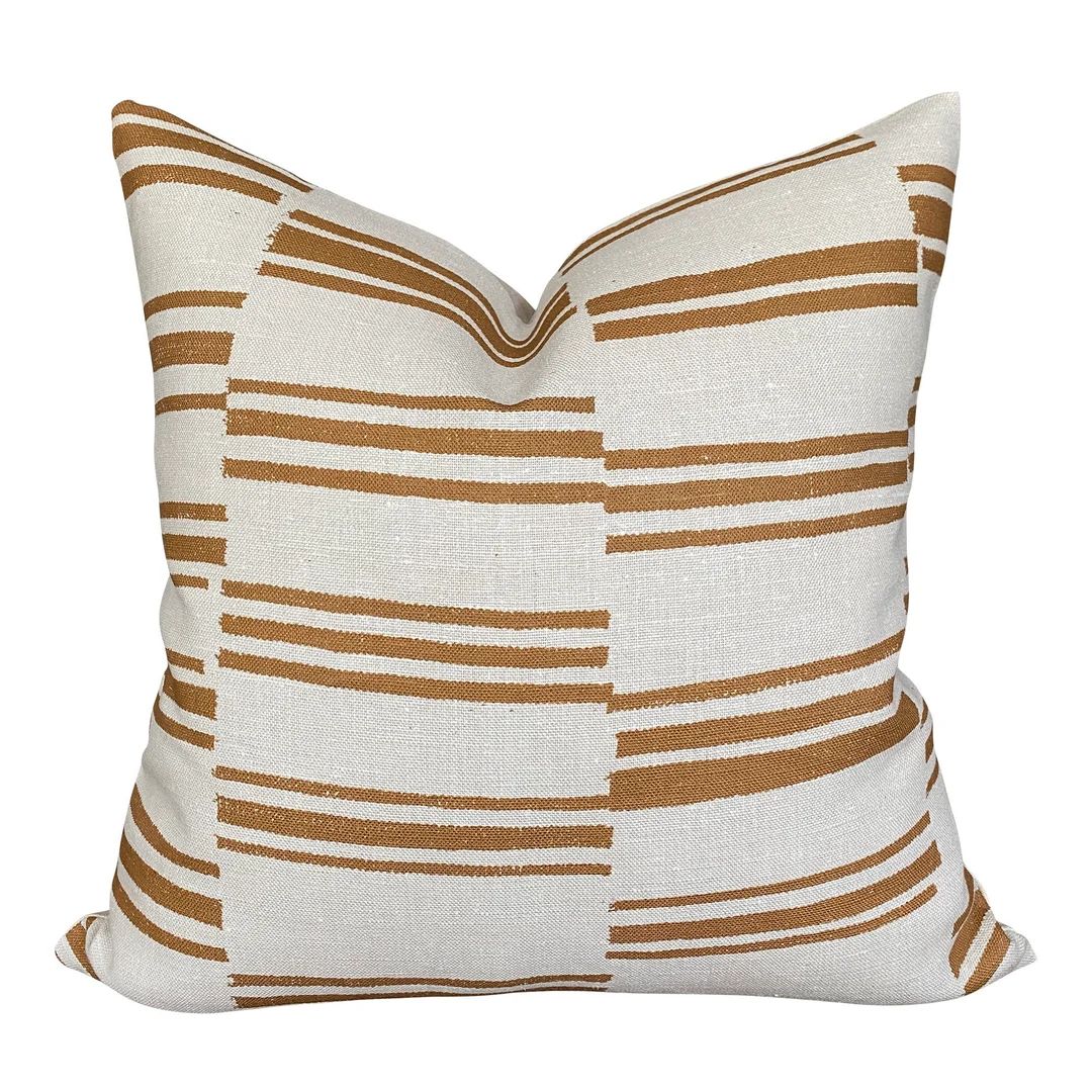 Designer Kilim in Rust Pillow Cover // Farmhouse Decor Pillow // Rust Decorative Pillow // Accent... | Etsy (US)