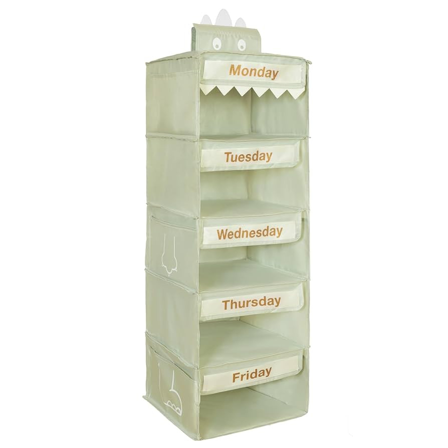Weekly Kids Clothes Organizer - Day of The Week & Daily Organizer - Green | Amazon (US)