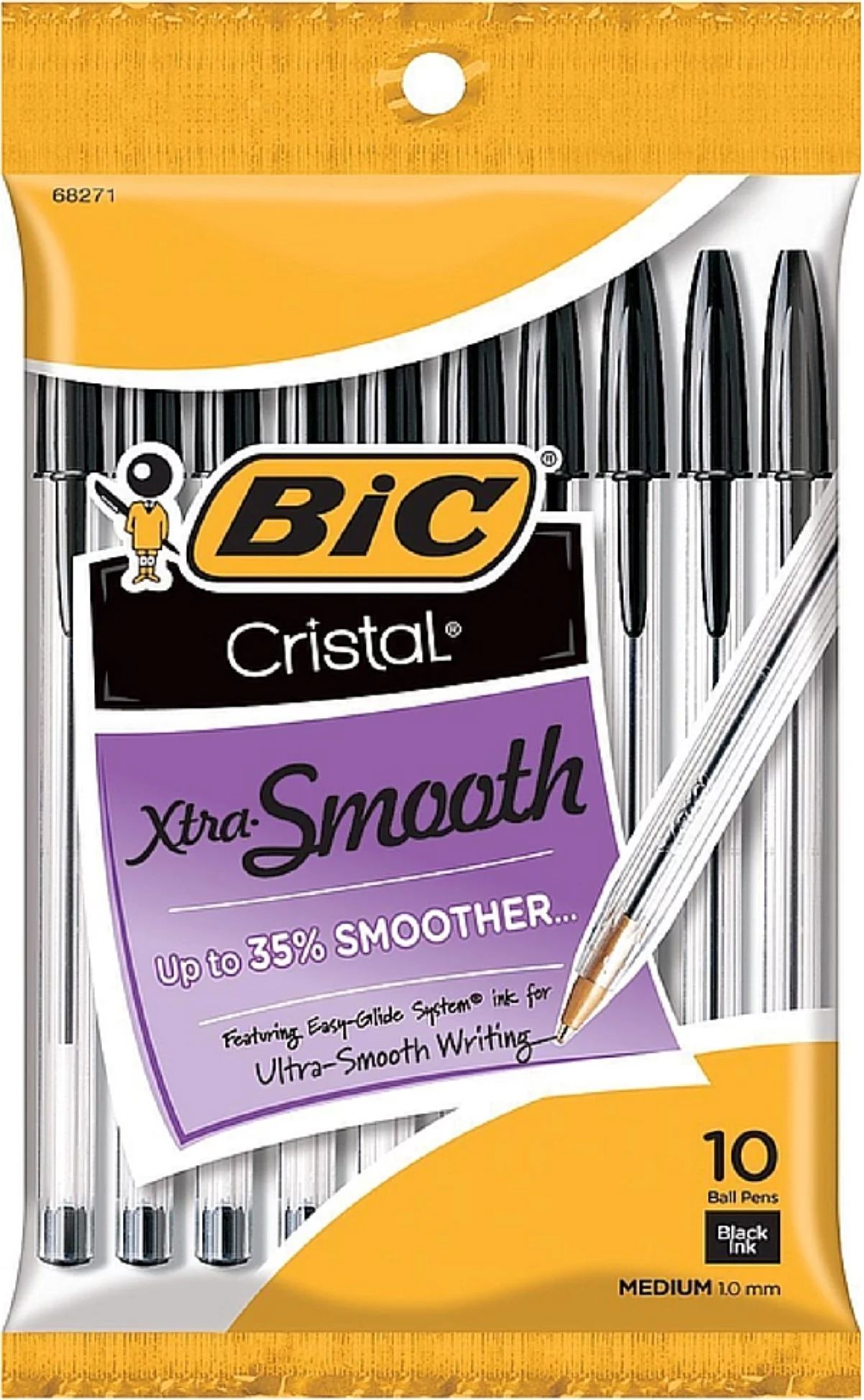 BIC Cristal Xtra Smooth Ball Pen, Medium Point (1.0mm), Black, 10 Count | Walmart (US)