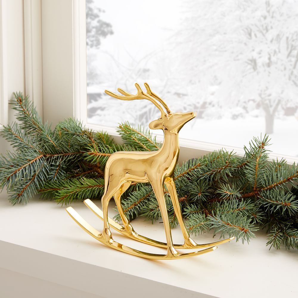 Rocking Brass Reindeer | West Elm (US)