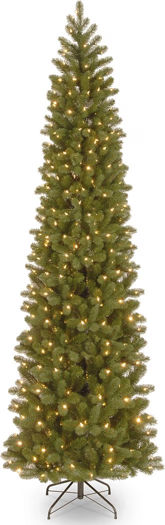 National Tree Company 9 ft Pre-Lit Downswept Douglas Fir Slim Artificial Christmas Tree,500 LED L... | Amazon (US)