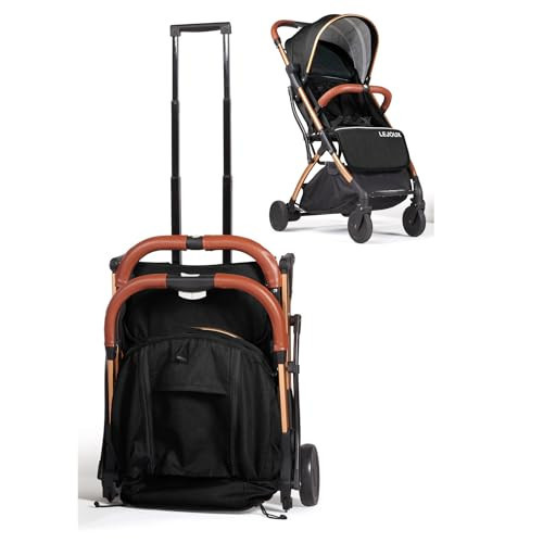 Lejoux™ Baby Pushchair Stroller– Lightweight Foldable Travel Buggy with 5-Point Harness, Adjustable Seat Back and Oversize Basket Folds with 1 Hand – Smooth Swivel Wheels Rain Cover (Black) | Amazon (UK)
