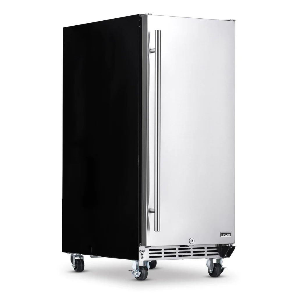 Newair 15” Built-in 90 Can Outdoor Beverage Fridge in Weatherproof Stainless Steel with Auto-Cl... | NewAir