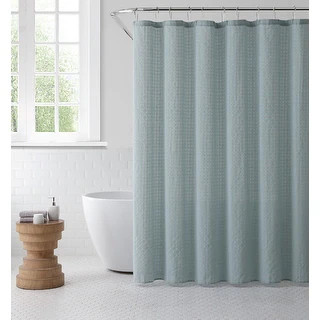 Solid Color Shower Curtain With Stitched Line Design - Bed Bath & Beyond - 31760259 | Bed Bath & Beyond