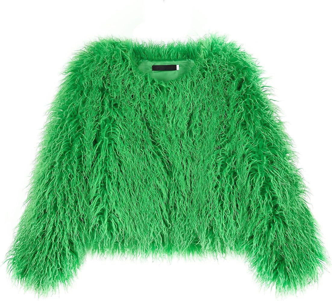 Women's Shaggy Faux Fur Outwear Coat Jacket Long Sleeve Warm Winter | Amazon (US)