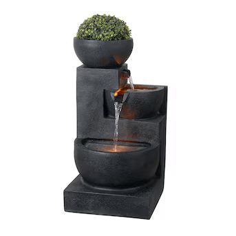 Style Selections 29.92-in H Resin Tiered Fountain Outdoor Fountain Pump Included | Lowe's