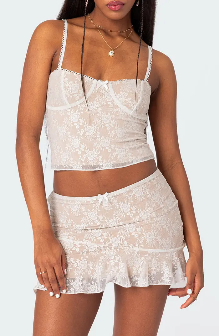 EDIKTED Maria Floral Lace Corset Camisole | Nordstrom | Nordstrom