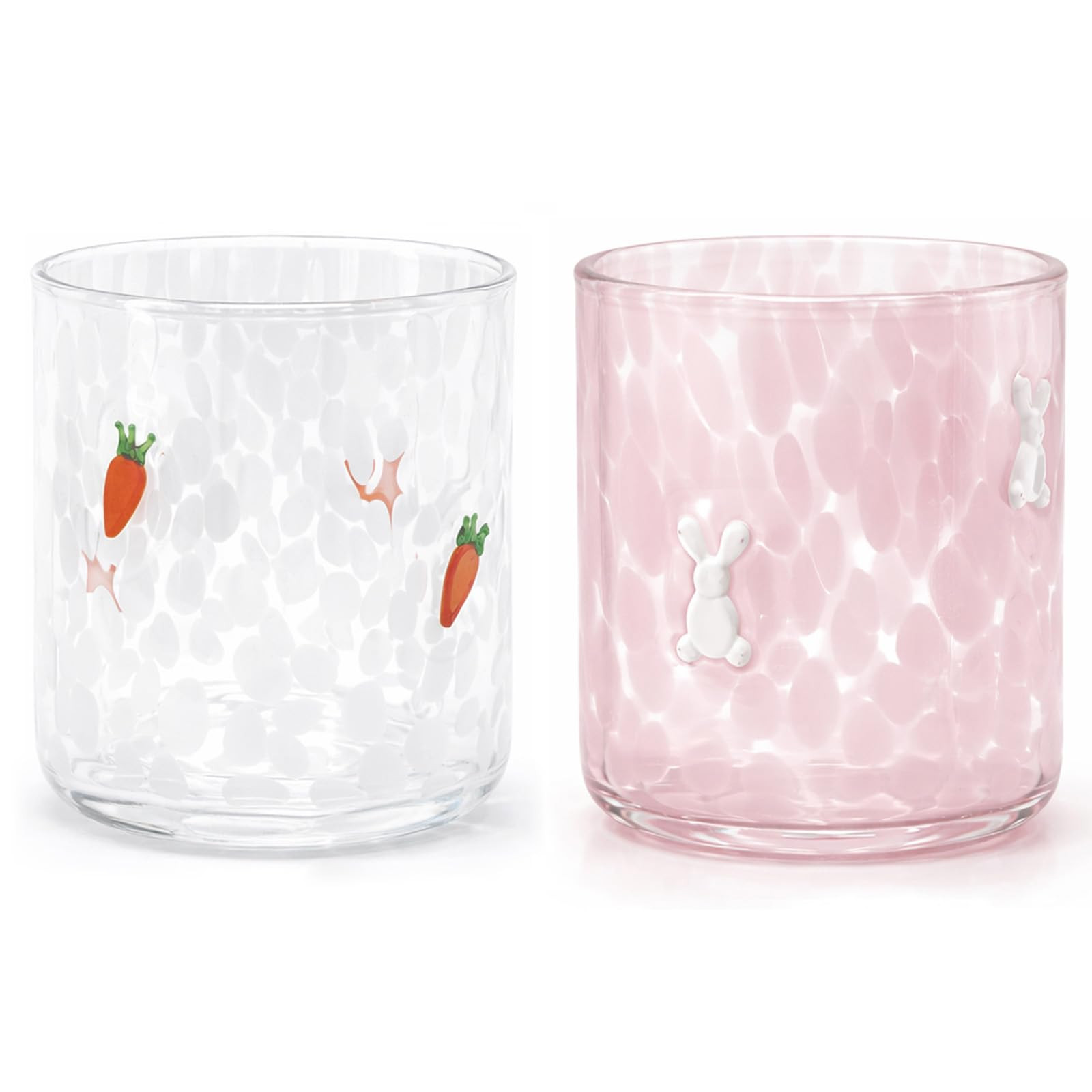 2Pcs Icon Juice Glasses, 18oz Stemless Drinking Glass with Carrot & Bunny Easter Design, Decorati... | Amazon (US)