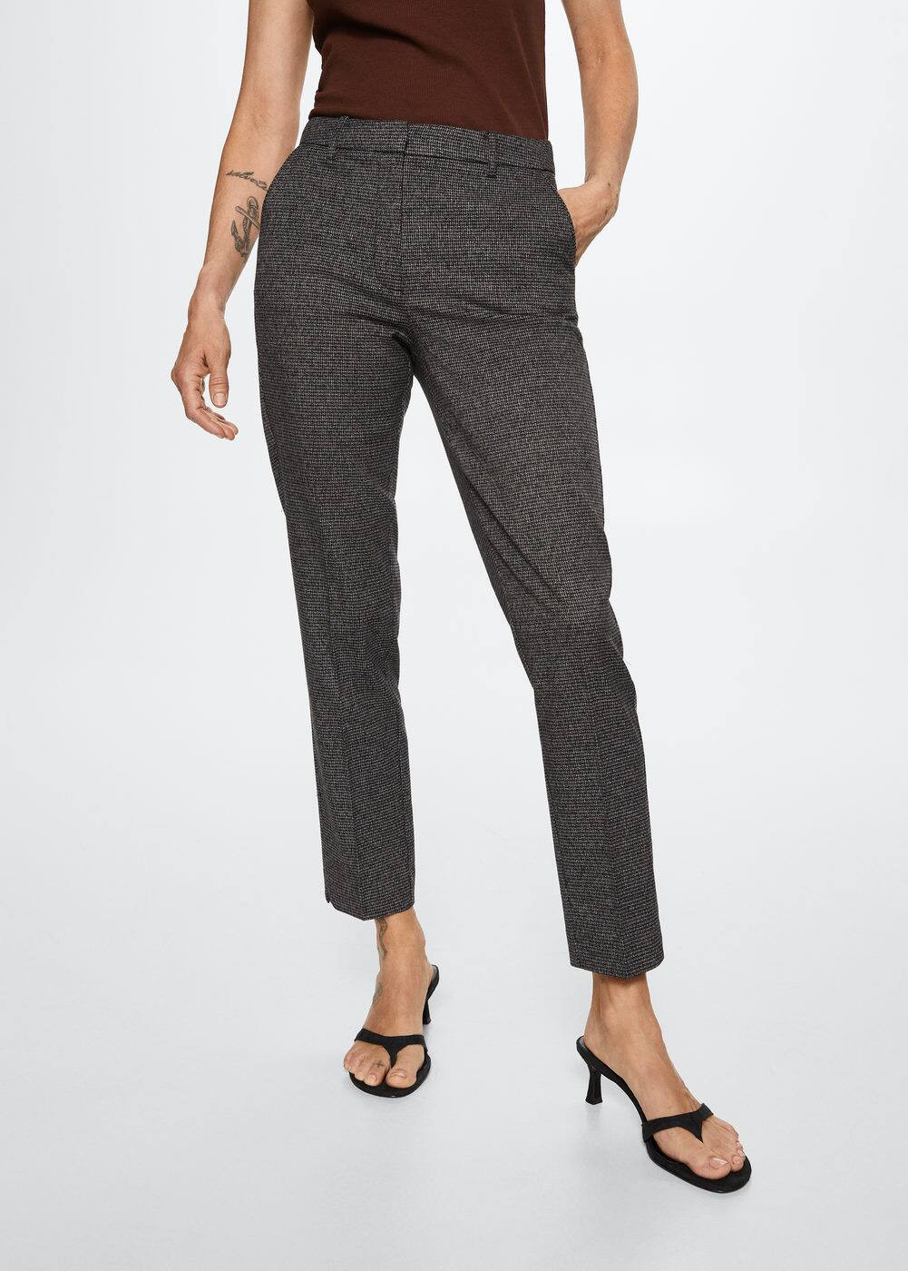Skinny houndstooth suit pants | MANGO (US)