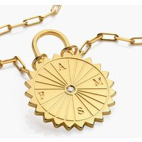 Sun Compass Initials Necklace with Diamond  - Gold Vermeil | Oak & Luna (US)